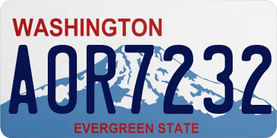 WA license plate AOR7232