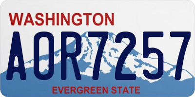 WA license plate AOR7257