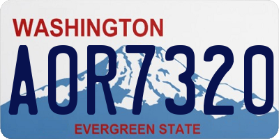 WA license plate AOR7320