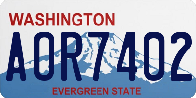 WA license plate AOR7402