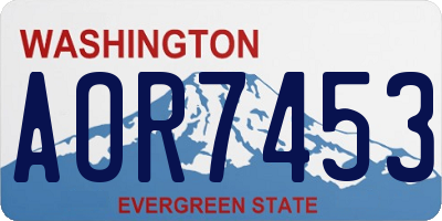 WA license plate AOR7453