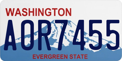 WA license plate AOR7455
