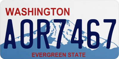 WA license plate AOR7467