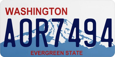 WA license plate AOR7494
