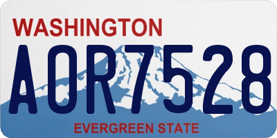 WA license plate AOR7528