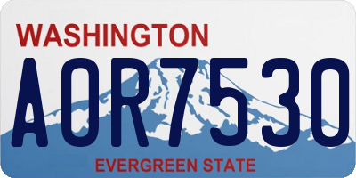 WA license plate AOR7530