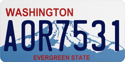 WA license plate AOR7531