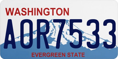 WA license plate AOR7533
