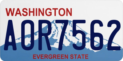 WA license plate AOR7562