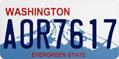 WA license plate AOR7617