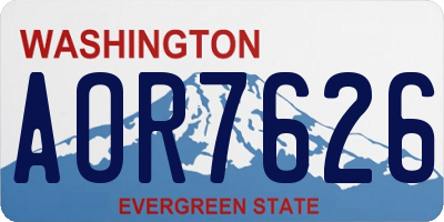 WA license plate AOR7626