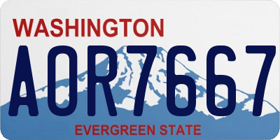 WA license plate AOR7667