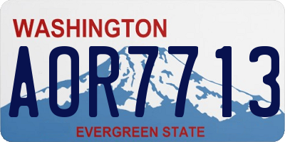 WA license plate AOR7713