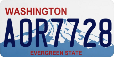 WA license plate AOR7728