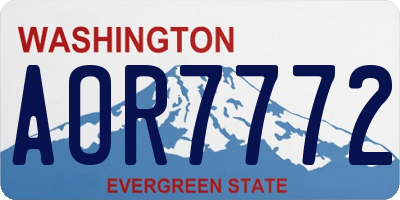 WA license plate AOR7772