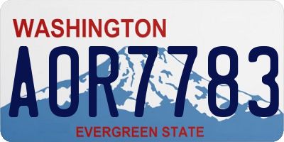 WA license plate AOR7783