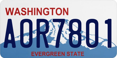 WA license plate AOR7801
