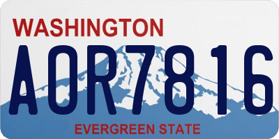 WA license plate AOR7816