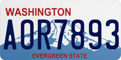 WA license plate AOR7893