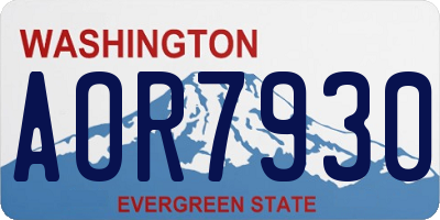 WA license plate AOR7930