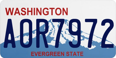 WA license plate AOR7972