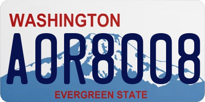 WA license plate AOR8008