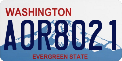 WA license plate AOR8021