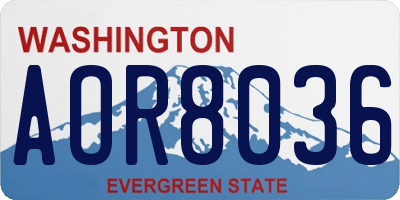 WA license plate AOR8036