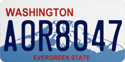 WA license plate AOR8047