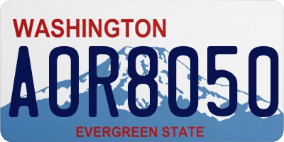 WA license plate AOR8050