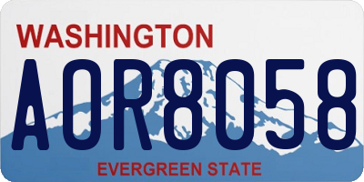 WA license plate AOR8058