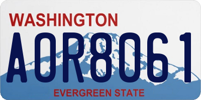 WA license plate AOR8061