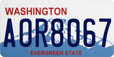 WA license plate AOR8067