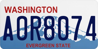 WA license plate AOR8074
