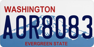 WA license plate AOR8083
