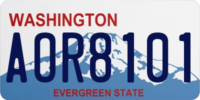 WA license plate AOR8101