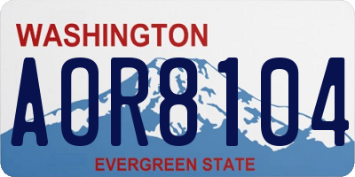 WA license plate AOR8104