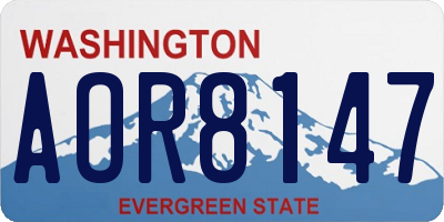 WA license plate AOR8147