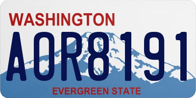 WA license plate AOR8191