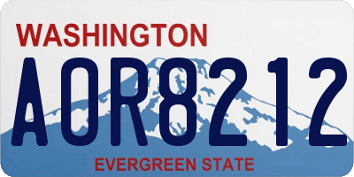 WA license plate AOR8212