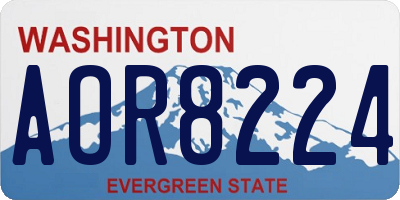 WA license plate AOR8224