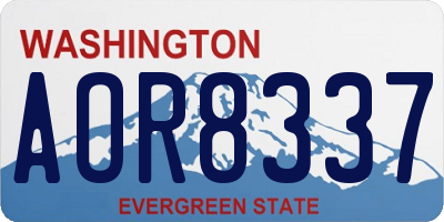 WA license plate AOR8337