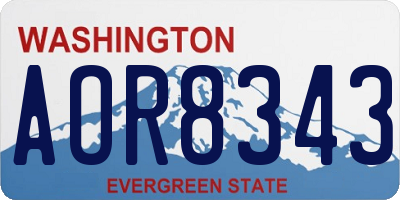 WA license plate AOR8343