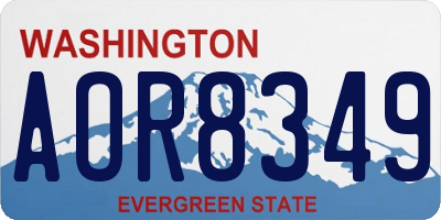 WA license plate AOR8349