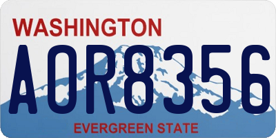 WA license plate AOR8356