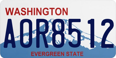 WA license plate AOR8512