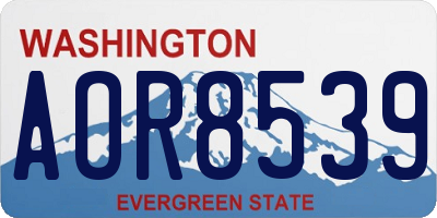 WA license plate AOR8539