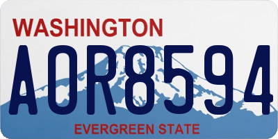 WA license plate AOR8594