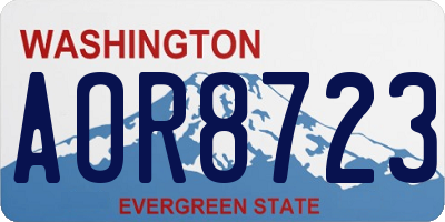 WA license plate AOR8723