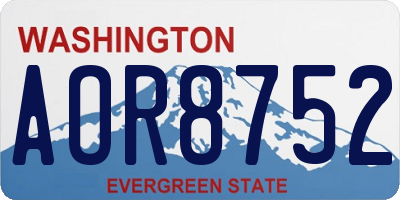 WA license plate AOR8752